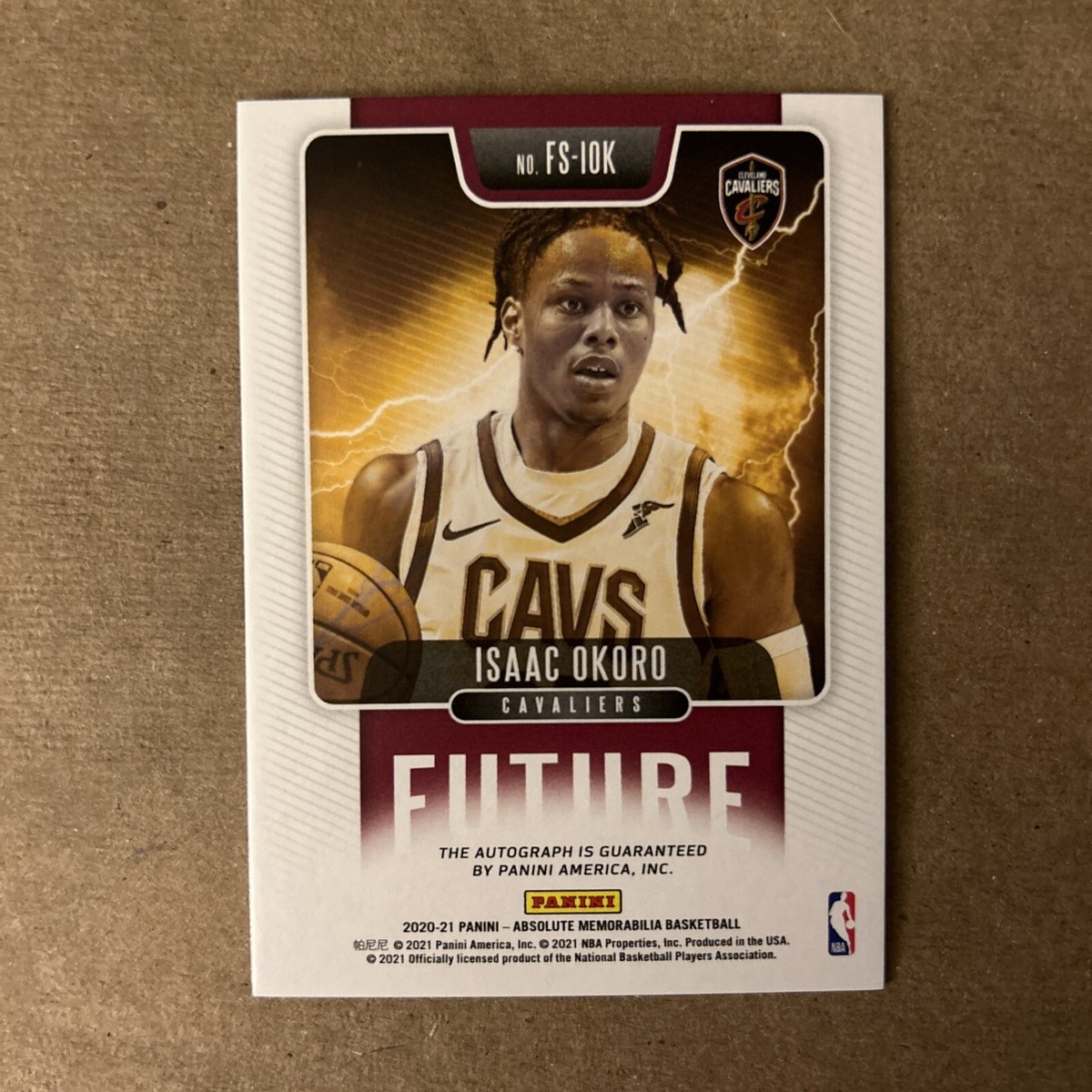 2020-21 Absolute Isaac Okoro Cavaliers Future Rookie Autograph
