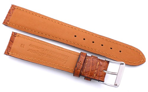 Uhrenarmband 19mm /16 cognac Krokoband Louisiana Alligator, Made in Germany - Picture 3 of 3