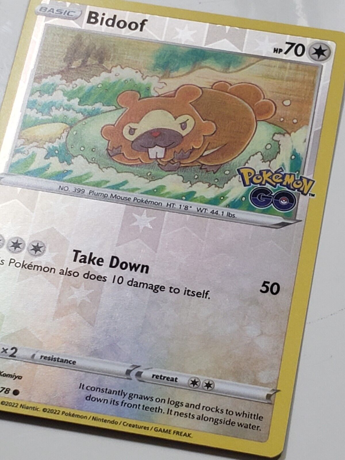 2022 Pokemon Go [Ditto] #059 Bidoof-Reverse Foil PSA 9 on Goldin Marketplace