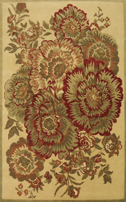 Unique Floral Patterned Area Rug 6x10 ft Hand-knotted Wool