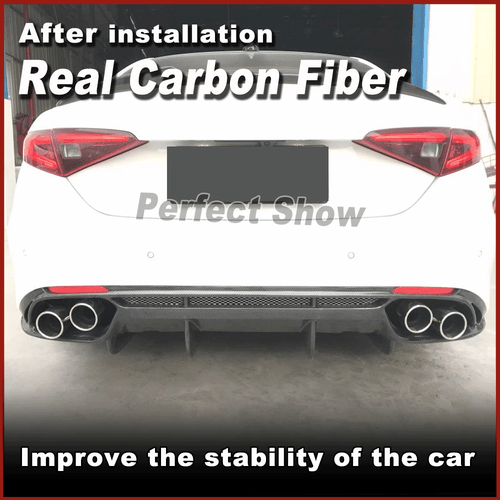 For Alfa Romeo Giulia Base 952 2017-20 REAL Carbon Rear Bumper Diffuser Spoiler - Bild 2 von 14