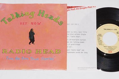 TALKING HEADS -Radio Head / Hey Now- 7'' 45 mit Product Facts Promo-Flyer