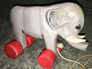 wooden elephant pull toy