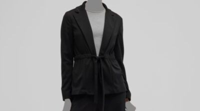 $450 Max Mara Women's Black Aquila Drawstring Jersey Jacket Size M