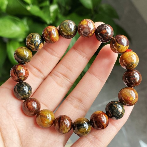 11mm Natural Color Pietersite Namibia Gemstone Beads Bracelet C1174 - Picture 7 of 10