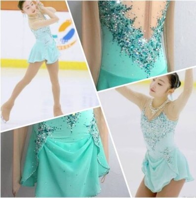 015 lce Skating Dress  Girls Competition Figure Skating Dresses Costume