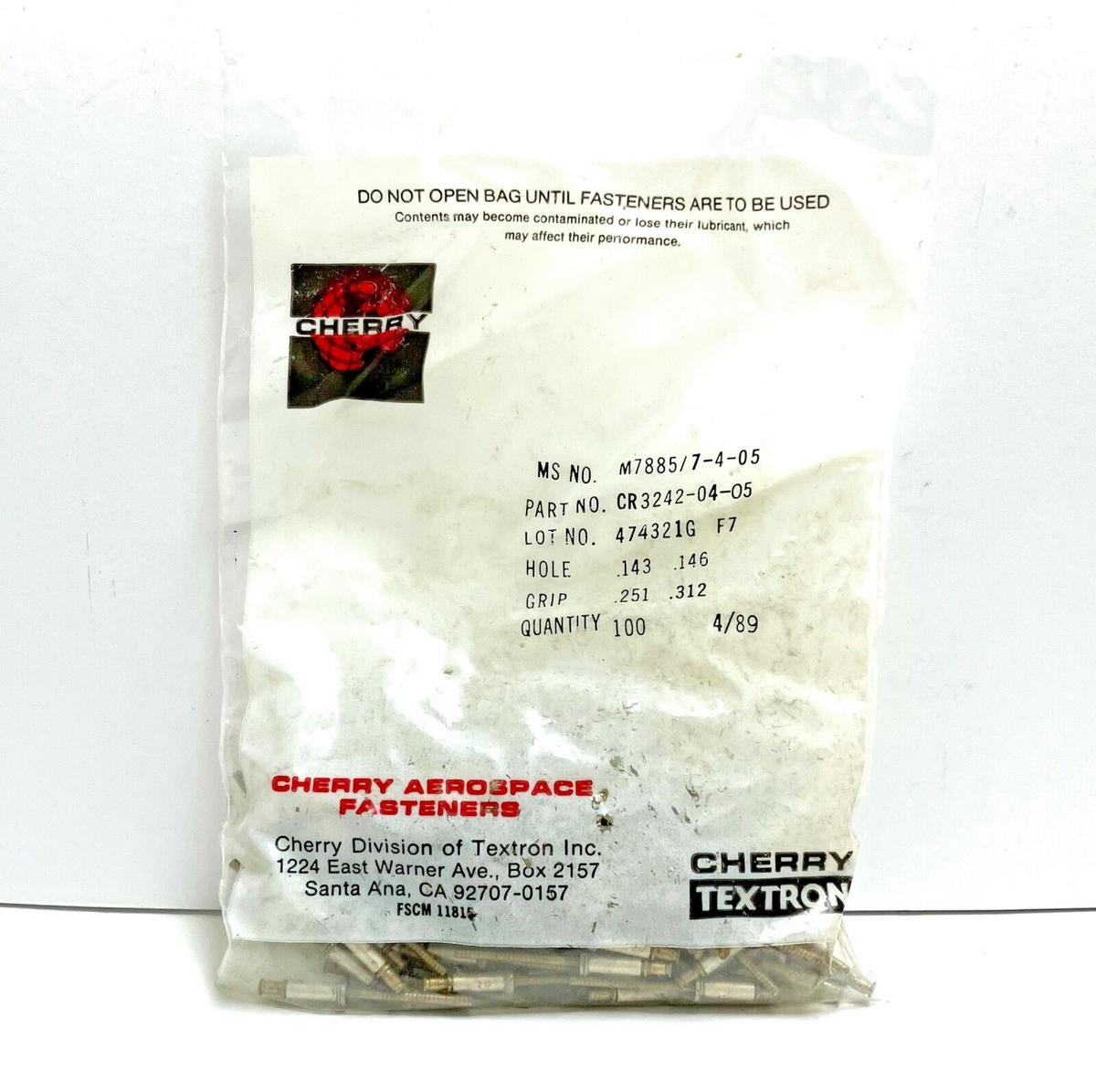 CR3242-4-5 CherryMax Rivets Fasteners CR3242-04-05 CR3242-4-05