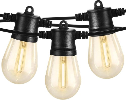 96FT Outdoor String Lights with 32 Shatterproof LED Bulbs for Stylish Patios - Picture 3 of 9