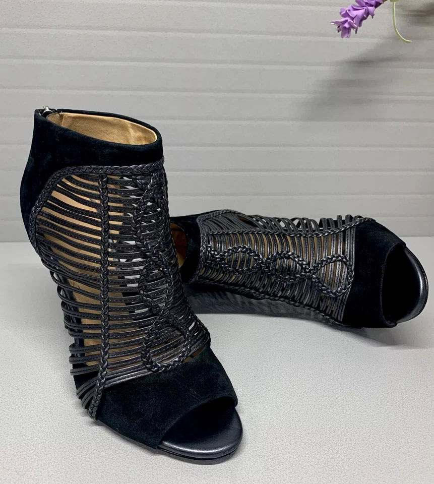 L.A.M.B. Kacee из черной кожи замши ботинок размер 8 M ~ стильный! - Изображение 2 из 4