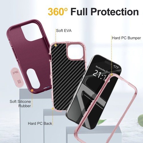 For iPhone 14 Plus/Pro/Pro Max Case Shockproof Stand Cover / Screen Protector - Picture 3 of 38