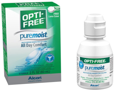Puremoist Multi-Purpose Contact Lens Cleaning and Disinfecting Solution with Len