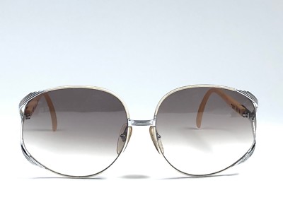 VINTAGE CHRISTIAN DIOR 2250 WHITE / SILVER OVERSIZED SUNGLASSES