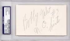 Bobby Hebert Signed New Orleans Saints 3x5 Index Card - PSA/DNA - PSA Holder