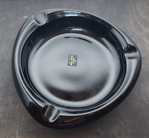Vintage Wikinger Aschenbecher Glas schwarz Onyx dreieckig - Bild 11 von 15