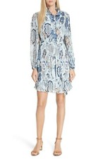 New Tory Burch Deneuve Ruffle-Trim Floral-Print Dress Size 8