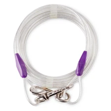 OUTDOOR YARD DOG CABLE 25 Ft Reflective Vinyl-Covered Tie-Out Multiple Sizes