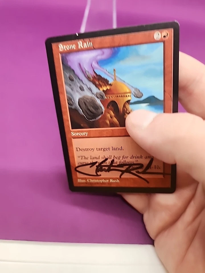 MTG Stone Rain Tempest Artist Signed Christopher Rush Gen 3 #C Magic *CCGHouse* - Image 4 of 4