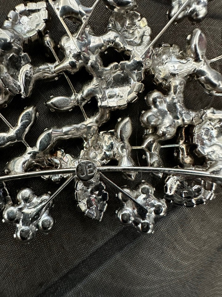 Jennifer Behr Silver Crystal Zonya Tiara Wedding Bridal Hair