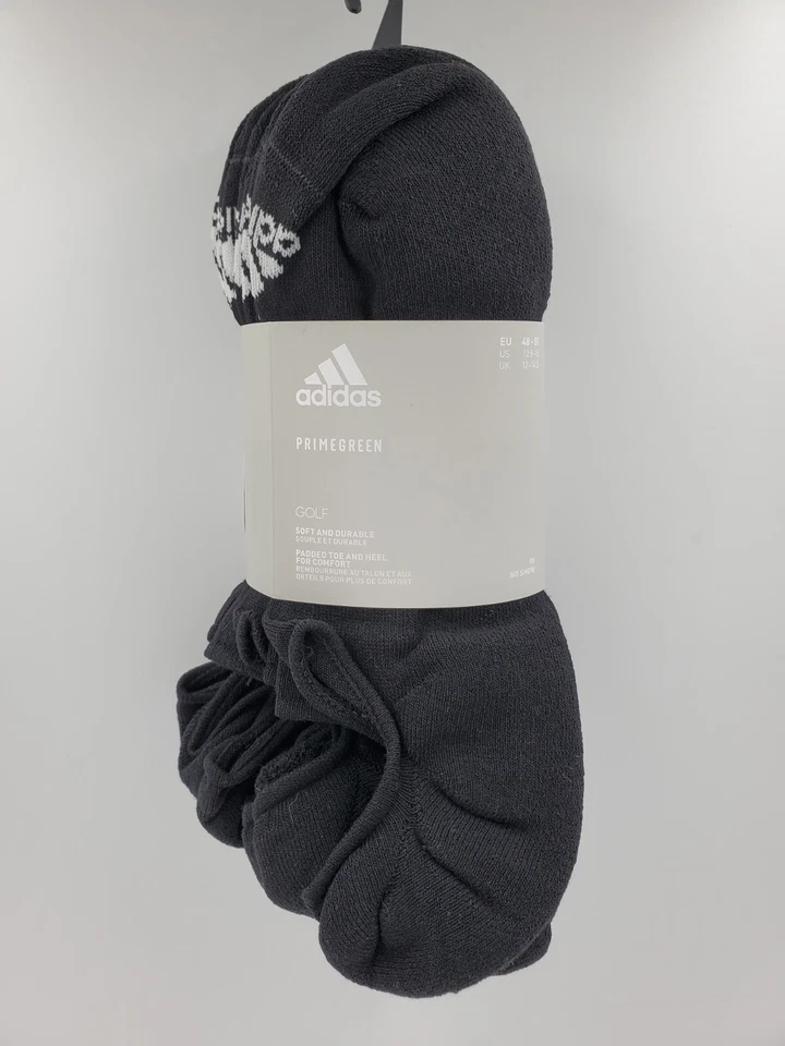 6 pares de calcetines de golf Adidas No Show, zapatos para hombre talla 12,5-15, XL, negros L16 MP Foto 2 de 4