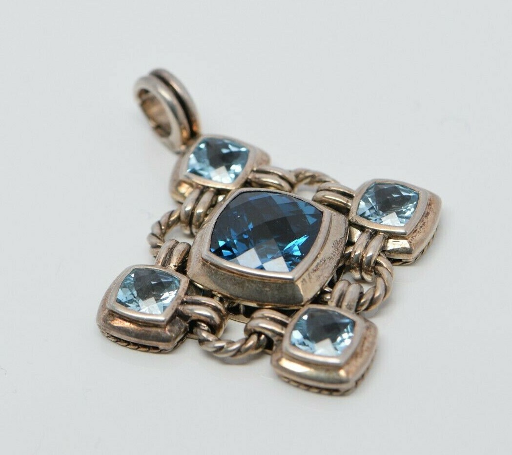 David Yurman Sterling Silver London and Blue topaz Byzantine