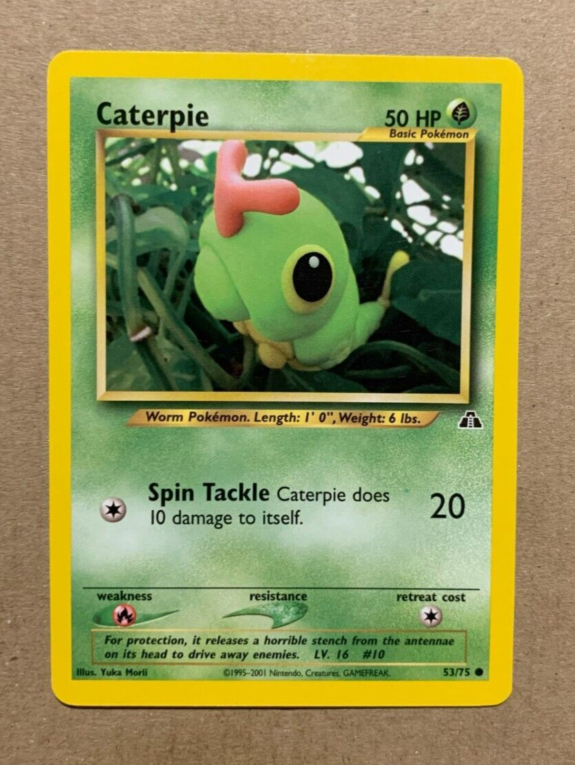 Caterpie 53/75 Neo Discovery - Common Pokemon Card - EXCELLENT