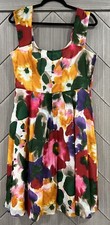 Calvin Klein Womens Floral Multicolor Sleeveless Fit &Flare Cotton Dress Sz XL