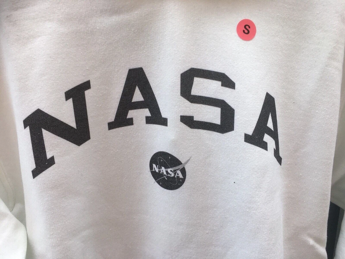 NASA Men s Classic Hoodie White Size Small New Free P P UK Seller
