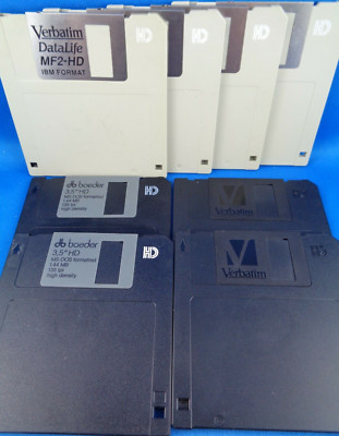 3,5'' FLOPPY MF-2HD VERBATIM & BOEDER (GRAU, SCHWARZ) -- 8 STÜCK