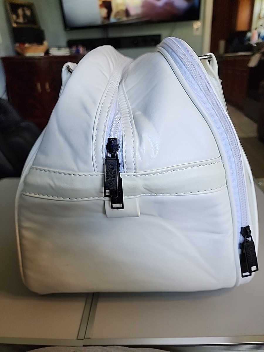 Callaway Golf Embroidered White Leather Travel Duffle Bag