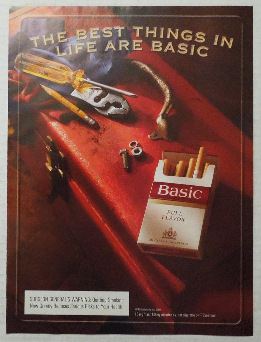 how much was 20 cigarettes in 2000 2000 BASIC Cigarettes The Best Things in Life are Basic. Magazine Ad