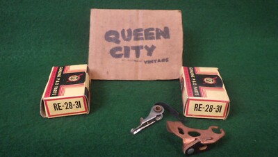 2x NOS Vintage P&D Ignition Points RE-28-31 1937-1942 Packard 6, Buick to 1948+