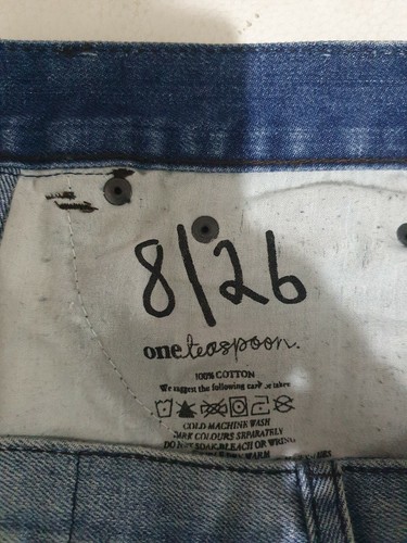 One Teaspoon Denim Shorts Leopard print Surrender size 8 / 26 Trashwhore animal - Picture 8 of 12