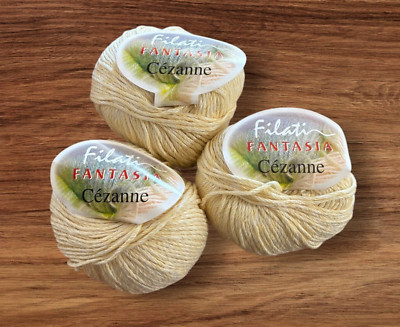 Filati FANTASIA Cezanne 3 Skeins Balls Cotton Viscose Silk Bundle of 3