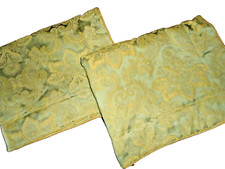 CROSCILL GREEN GOLD BELLISSIMA NAPOLEON PAISLEY 2P STANDARD PILLOW SHAMS 21X27