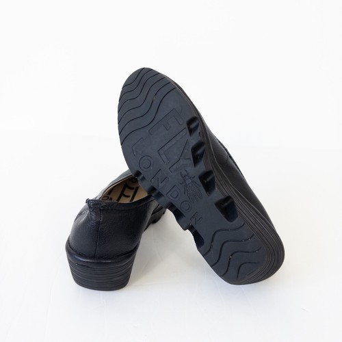 Fly London Mousse Pumps UK 6 EU 39 Schwarz Leder Keilabsatz Schuhe - Bild 21 von 24