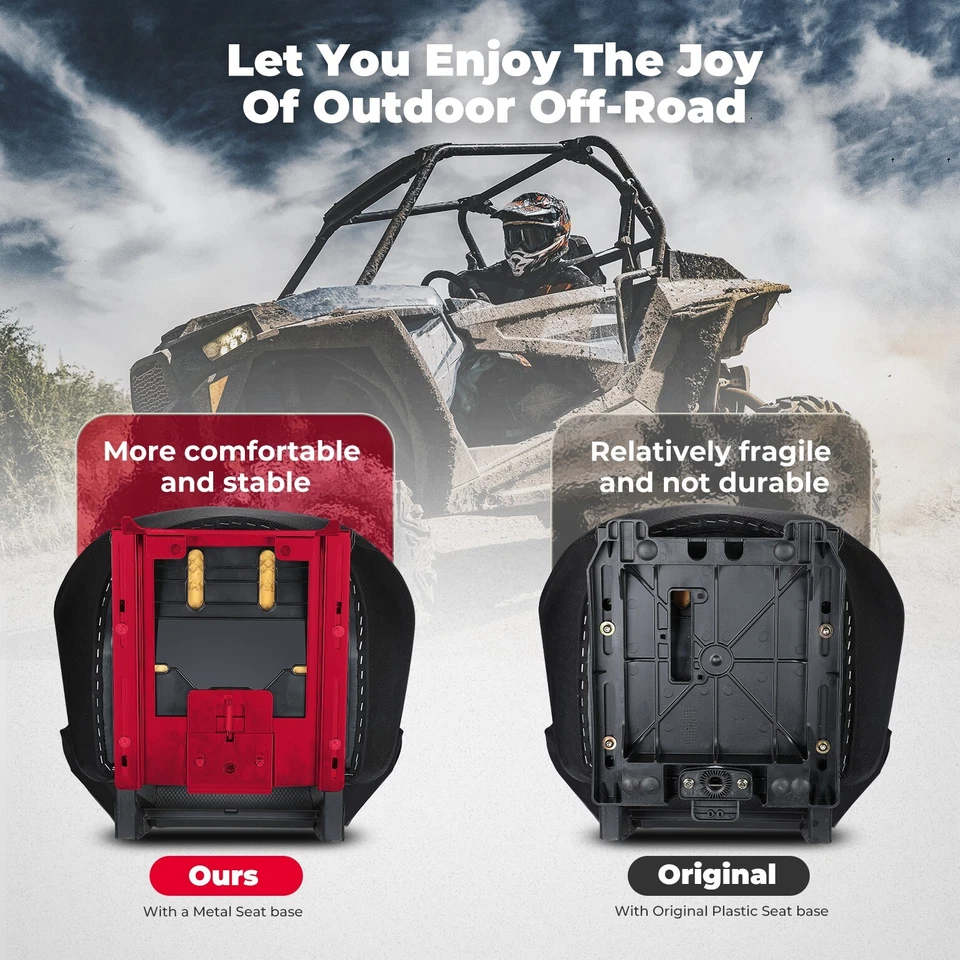 Par de bases de asiento inferiores UTV para Polaris RZR XP 1000/S Turbo 570 900 RS1 2008+ Foto 4 de 4