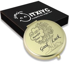 Compact Mirror for Purse,Mini Travel Mirror Double-Sided 1X/2X Magnifying Met...