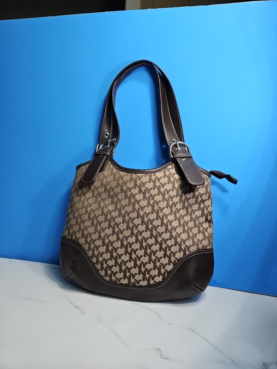 New York And Company Brown Text Monogram Signature Printed