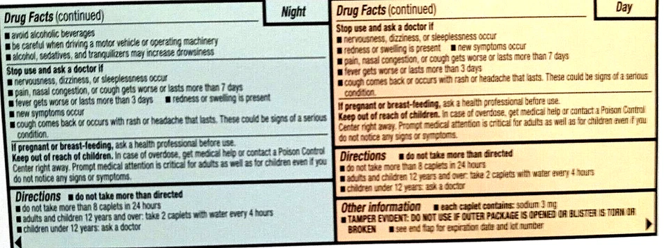 Kirkland Signature Severe Cold & Flu Plus Congestion 168 каплет срок годности 04/2026 - Изображение 3 из 4