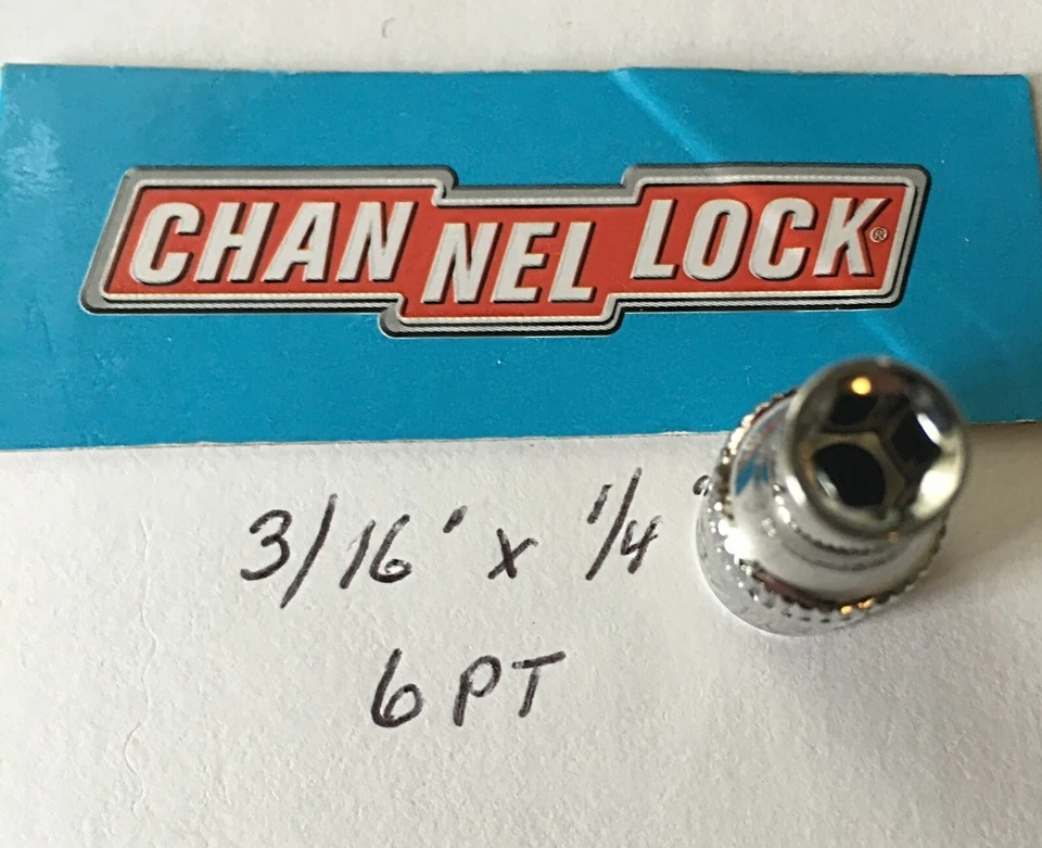 CHANNELLOCK 3/16" x 1/4" DR STANDARD SOCKET 6 Point Free USA Shipping - Image 2 of 4