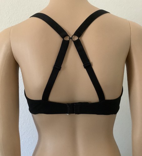 Simone Perele Bra US 32E Black Mesh / Lace Lining Unlined Underwire 12P314 Used - Picture 8 of 12