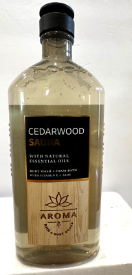 BATH & BODY WORKS AROMA CEDARWOOD SAUNA BODY WASH + FOAM BATH 10 FL OZ