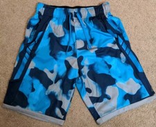 Russell Dry Power 360 Boy Shorts sz XL 14-16 Blue Camo knit Pockets Elastic MINT