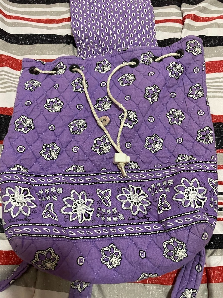 Vera Bradley Retired Purple Bandana Drawstring Quilted  display picture 2