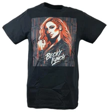 Becky Lynch Cartoon Portrait Black T-shirt