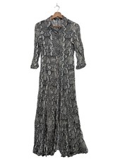 ZARA Abito blusa camicia Donna Abito Taglia IT 40 nero-bianco sporco-bianco