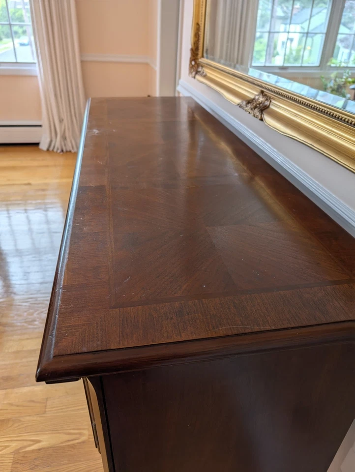 Wood Dinning Table, 6 Chairs  And Buffet Table $300 - Image 4 of 4