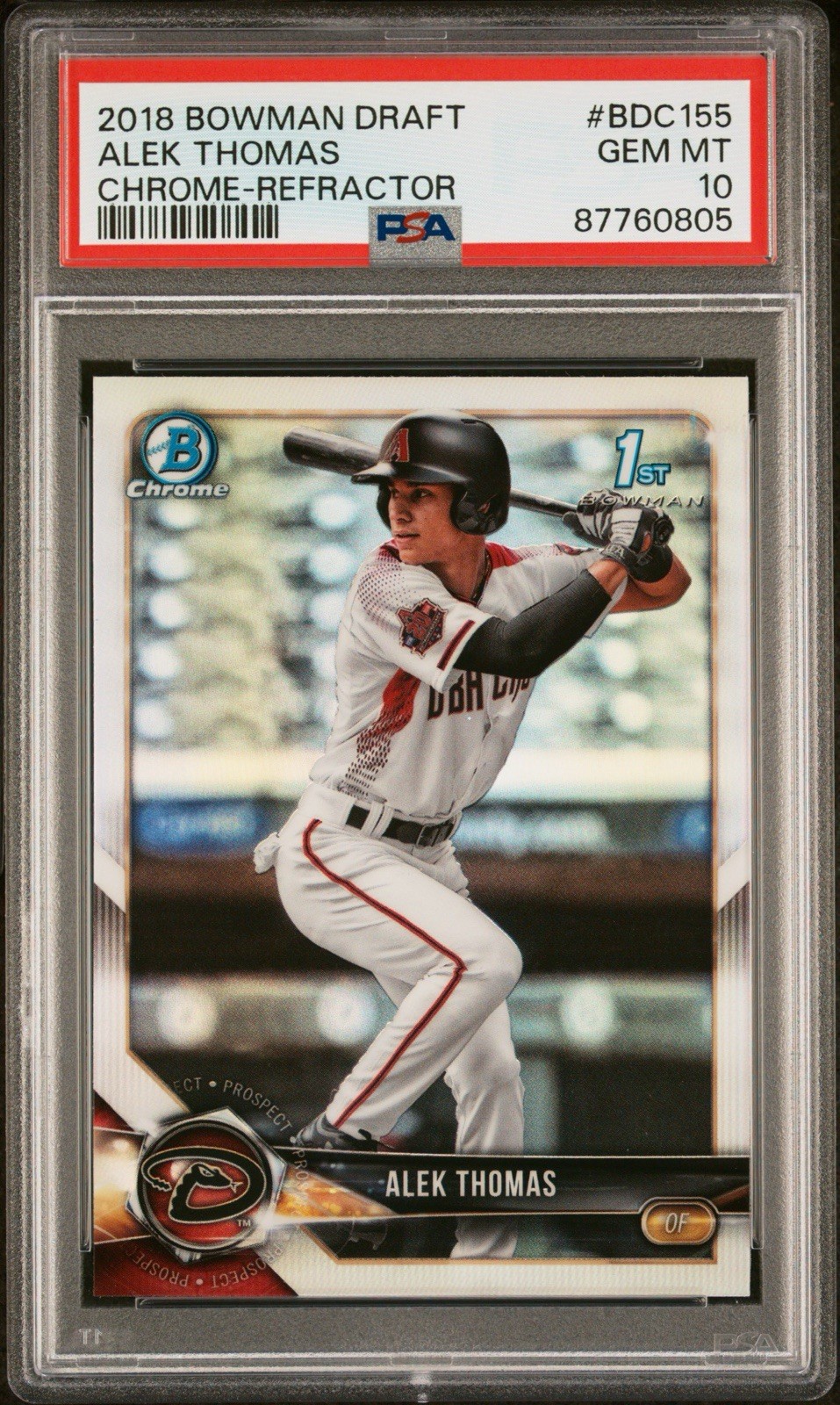2018 Bowman Draft Chrome Refractor #BDC 155 Alek Thomas RC PSA 10 GEM MINT