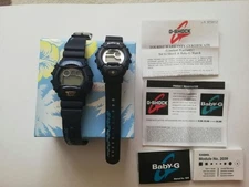 Casio G-Shock Baby-G Hawaiian Lovers Pair DW-004 BG-510 Used No Customs Fees US