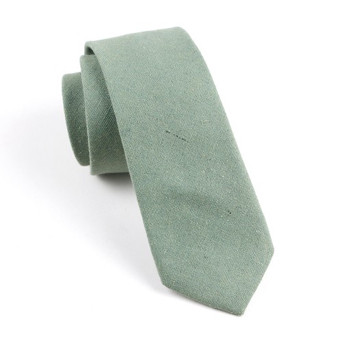 Schmale Herrenkrawatte einfarbig Leinen Baumwolle Hochzeit Business formell 6cm - Bild 11 von 18